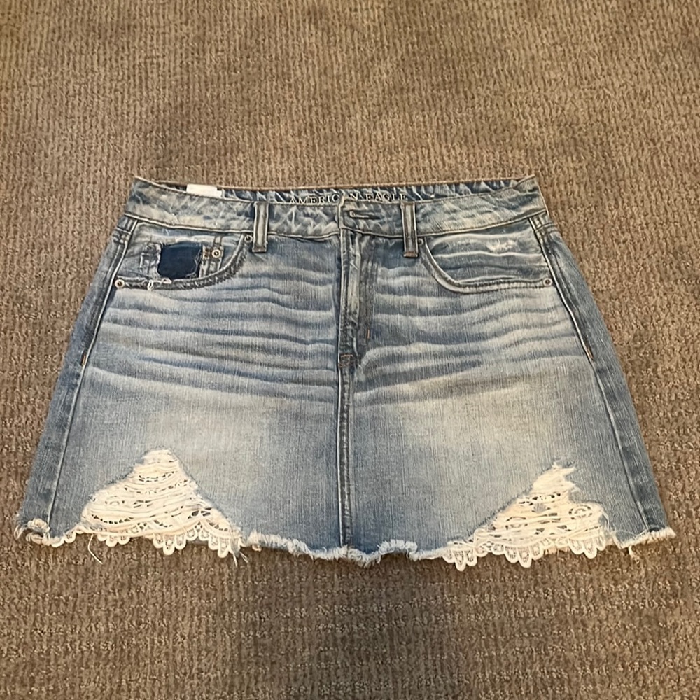 american eagle jean skirt